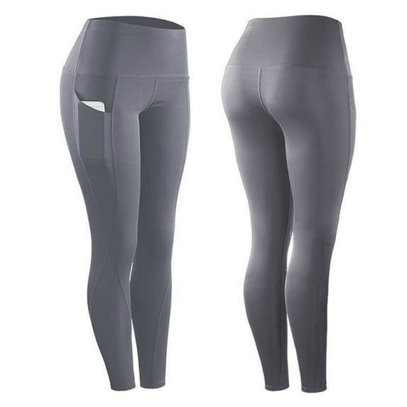 GHSOHS Leggings for Women Yoga Pants Yoga Capris for Women Womens Yoga Pants Plus Size Sports Tights Fitness Clothing Gym Leggings High Waisted Workout Yoga Leggings Plus Size Yoga Pants with Poc,L