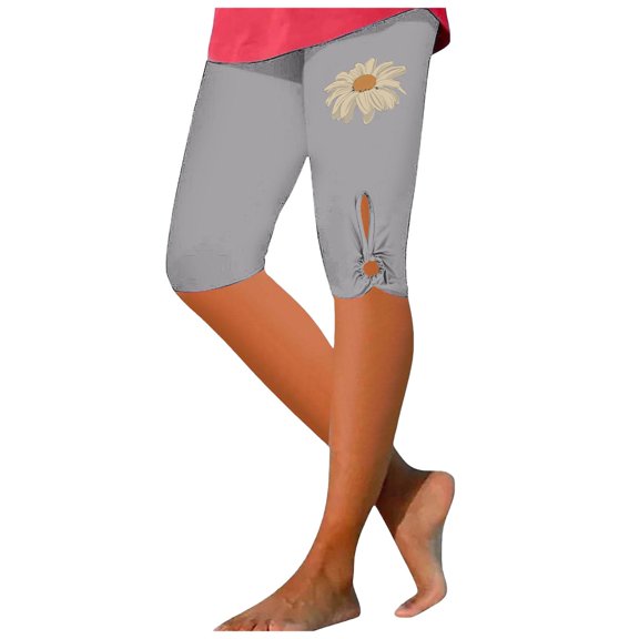 GHSOHS Leggings for Women Yoga Pants Flared Yoga Pants for Women Jeggings Tights High Waist Capri Leggings for Women Summer Beach Pants Casual Exercise Stretch Leggings Hollow Cropped Pants Women,S