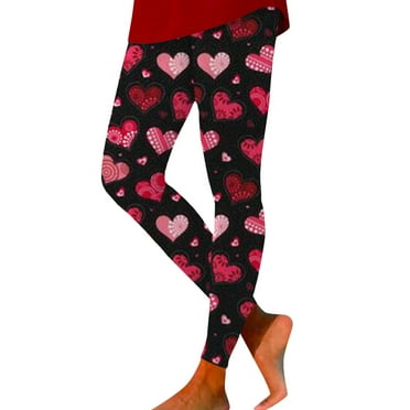 GHSOHS Leggings for Women Yoga Pants Plus Size Outfits for Women Jeggings Tights Valentine's Day Printed Leggings Lifting Sports Leggings Yoga Pants High Waisted Seamless Workout Leggings Sum,2XL