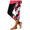 thumbnail image 1 of GHSOHS Leggings for Women Yoga Pants Red Leggings for Women Capri Leggings for Women Floral Print Cropped Leggings Knee Length Summer Workout Leggings Casual Comfy Cropped Yoga Pants Summer Leggi,S, 1 of 5