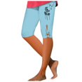 thumbnail image 1 of GHSOHS Leggings for Women Yoga Pants Stretchy Jeans for Women Capri Leggings for Women Floral Print Capris Pants Summer Knee Length Capri Leggings Comfy Hollow Cropped Pants Women's Capris And Cr,S, 1 of 4