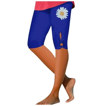 GHSOHS Leggings for Women Yoga Pants Tummy Control Pants Jeggings Tights High Waist Capri Leggings for Women Summer Beach Pants Casual Exercise Stretch Leggings Hollow Cropped Pants Women's Capri,2XL