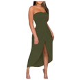 thumbnail image 1 of GHSOHS Maxi Dress Elegant Womens Plus Size Summer Dresses Beach Casual Tank Sleeveless Loose Crewneck Women's Party Dresses Work Vacation Casual Dress Wedding Guest Dresses Green Halter Dresses ,2XL, 1 of 5