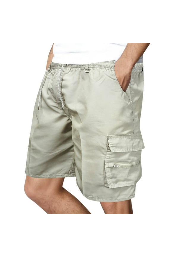 Men's Camo Cargo Shorts Casual Drawstring Outdoor Work Shorts Relaxed Fit Multi-Pocket Camouflage Cargo Shorts Summer Beach Shorts Casual Pants,White XL