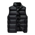 thumbnail image 1 of GHSOHS Men's Outerwear Vests Fall Winter Casual Stand Collar Sleeveless Lightweight Jackets Vest Zipper Pocket Down Cotton Coats(Black,L), 1 of 7