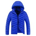thumbnail image 1 of GHSOHS Men's Packable Lightweight Coat Down Jacket Casual Slim Warm Lined Padded Outerwear Removable Hat Outdoor Jackets(Sky Blue,4XL), 1 of 3