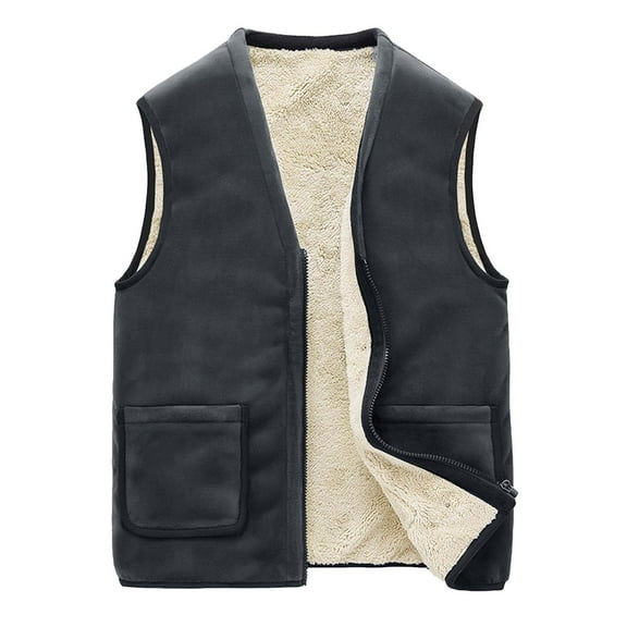 GHSOHS Men's Running Vest Outerwear Winter Warm Lined Sleeveless Pocket Jacket Lightweight Windproof Padded Vests Coat gifts for men 3XL