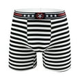 thumbnail image 1 of GHSOHS Men's Underwear Large Size Boxer Shorts for Men Soft Underpants Men's Cotton Underwear Lengthened Flat Angle Stripes Low Waist Track Running Wear Legs Boxer Brief Cotton Panties Mens Boxer,L, 1 of 5