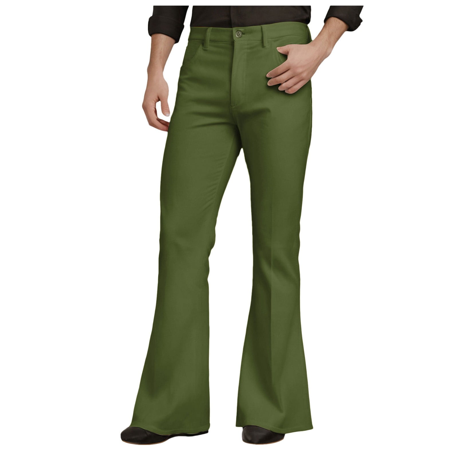 GHSOHS Mens Bell Bottom Pants High Waist Chinos Pants Vintage 70S 