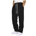 thumbnail image 1 of GHSOHS Mens Casual Cargo Sweatpants Fleece Lined Joggers Pants High Waisted Drawstring Relaxed Fit Cargo Sweat Pants Sports Trousers, 1 of 6