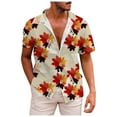 thumbnail image 1 of GHSOHS Mens Dress Shirts Elegant Golf Shirts for Men Khaki Black Dress Shirt Summer Casual 3D Printing Hawaiian Shirt Plus Size Tropical Leaf Beach Shirts Short Sleeve Button Down Shirts Tops L, 1 of 4