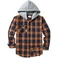 thumbnail image 1 of GHSOHS Mens Flannel Plaid Shirts Hooded Jackets Fall Winter Vintage Fashion Long Sleeve Drawstring Button Shirts Cardigan Coat(M,Navy), 1 of 3