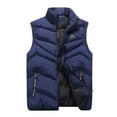 thumbnail image 1 of GHSOHS Mens Outdoor Vest Coats Large Size Casual Stand Collar Sleeveless Jacket Down Vests Lightweight Windproof Padded Outerwear(Blue,XL), 1 of 4