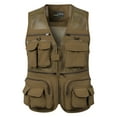 thumbnail image 1 of GHSOHS Mens Outerwear Vests Multi Pockets Sleeveless Hollow Mesh Coat Casual Outdoor Work Fishing Travel Photo Cargo Vest Jacket gifts for men 3XL, 1 of 2
