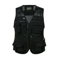 thumbnail image 1 of GHSOHS Mens Outerwear Vests Multi Pockets Sleeveless Hollow Mesh Coat Casual Outdoor Work Fishing Travel Photo Cargo Vest Jacket gifts for men XXL, 1 of 3
