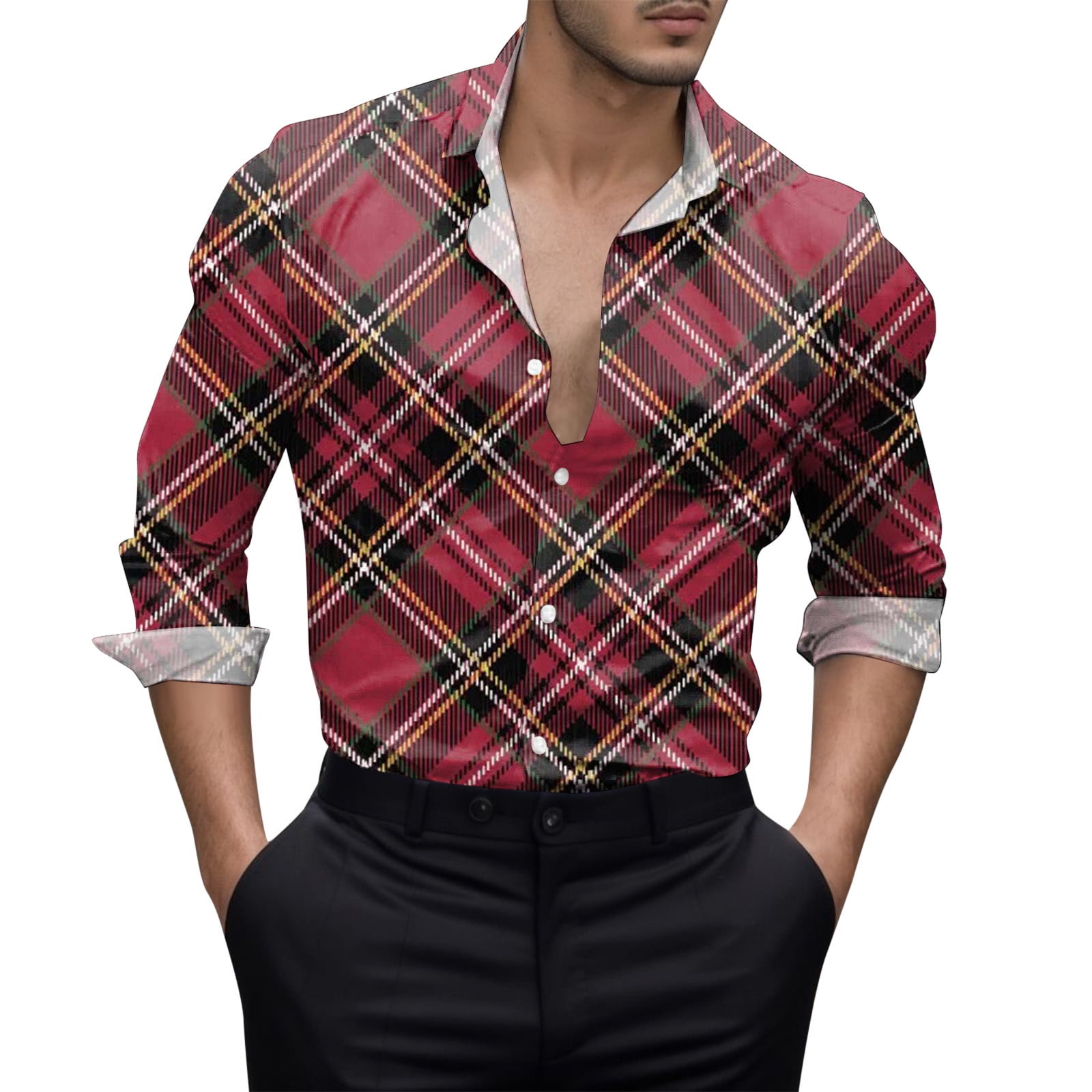 GHSOHS Mens Shirts Casual Dress Shirts for Men Beach Tops TShirts