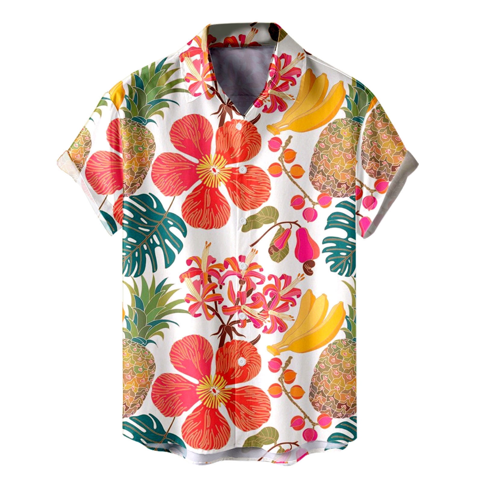 GHSOHS Mens Shirts Pink Tops Blouse Men's Short Sleeve
