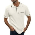 thumbnail image 1 of GHSOHS Mens Shirts Slim Fit Dress Shirts for Men Beach Camisas Tops White Linen Shirt Men Spring and Summer Thick Jacquard Short Button Knit Print Top Shirt Mens Dress Shirts Lapel Long Sleeve Shirts, 1 of 4