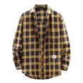 thumbnail image 1 of GHSOHS Mens Shirts Slim Fit Dress Shirts for Men Casual Tops T-Shirts Cotton Shirts Flannel Plaid Shirts Spring Fall Fashion Check Pocket Button Long Sleeve Shirt Oversized Cardigan Shirts for Men, 1 of 4