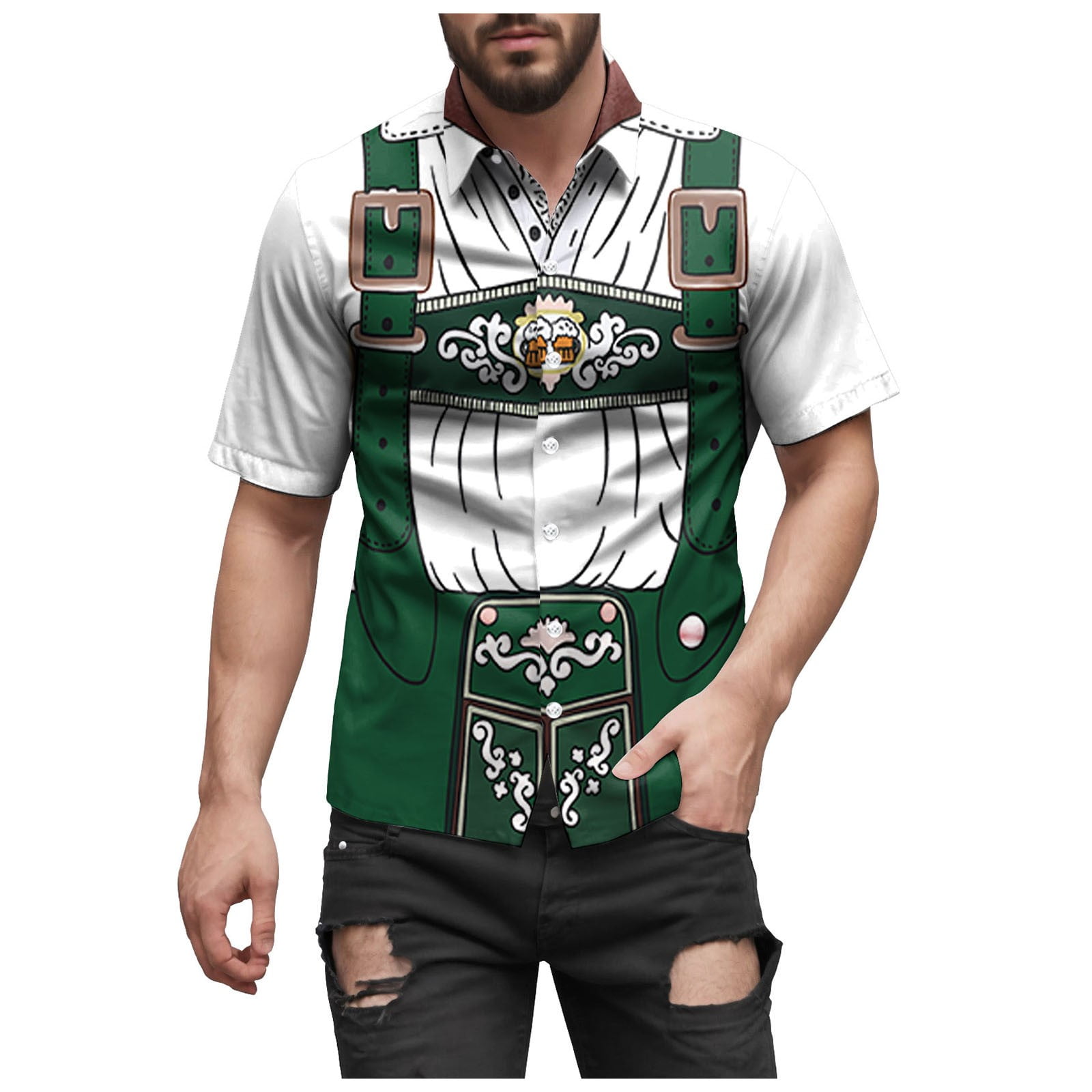 GHSOHS Mens Shirts No Tuck Shirts for Men Fashion Camisas Tops Black ...