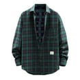 thumbnail image 1 of GHSOHS Mens Shirts White Shirts for Men Fashion Tops T-Shirts Man Shirt Men's Flannel Plaid Shirts Spring Fall Fashion Casual Check Pocket Button Long Sleeve Shirt Oversized Cardigan Shirts for Men, 1 of 4
