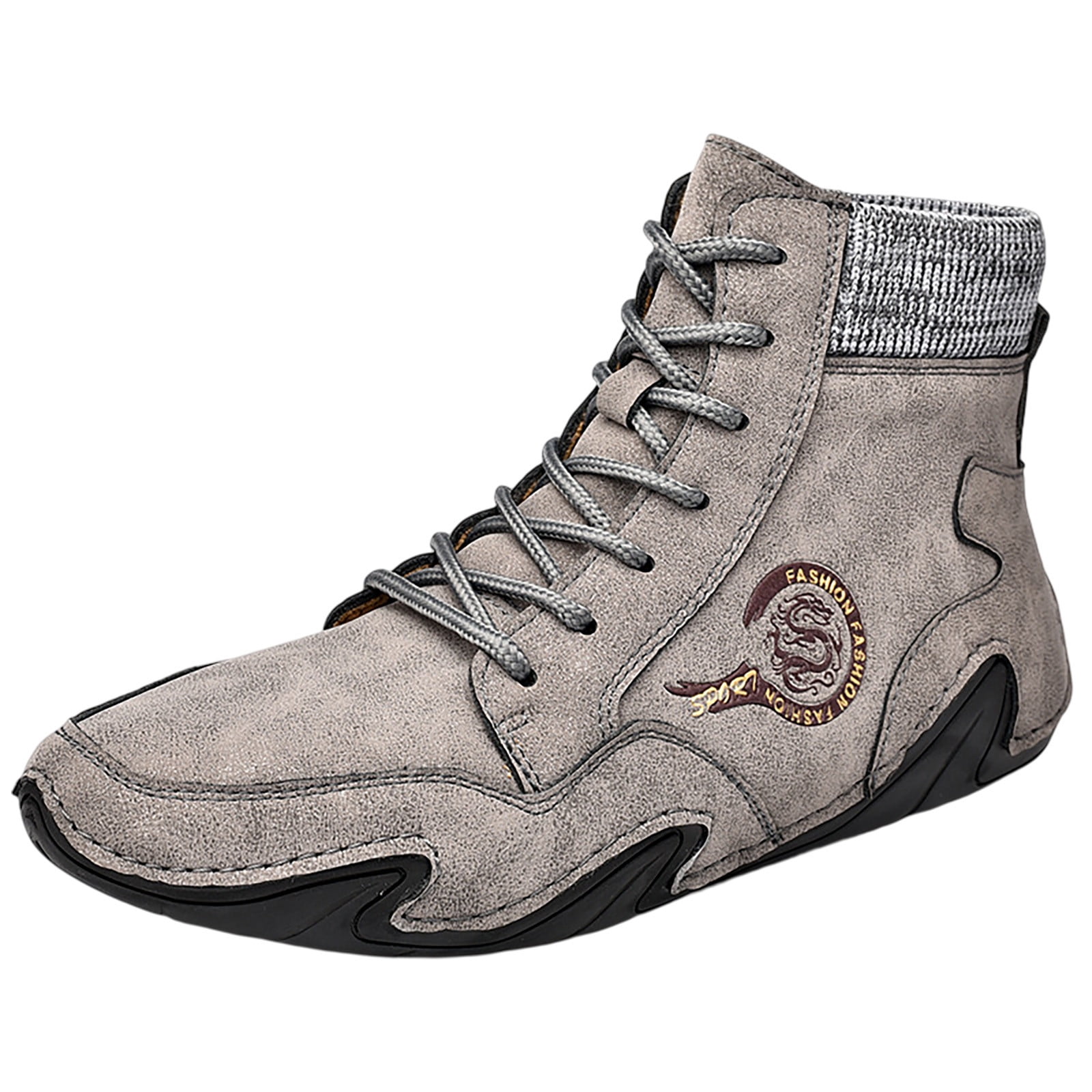 GHSOHS Mens Shoes Casual Sneakers for Men Mesh Shower Shoes Men's Fashion Sneakers Korean Version High Top Shoes Round Toe Breathable Daily Dad Shoes Sports Running Shoes Size 43