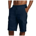thumbnail image 1 of GHSOHS Mens Shorts Navy Swim Shorts Hawaiian Plus Size Men Pants Shorts Fashionable Casual Cargo Shorts Multi Pocket Drawstring Pants Men's Beach Shorts,XL, 1 of 4