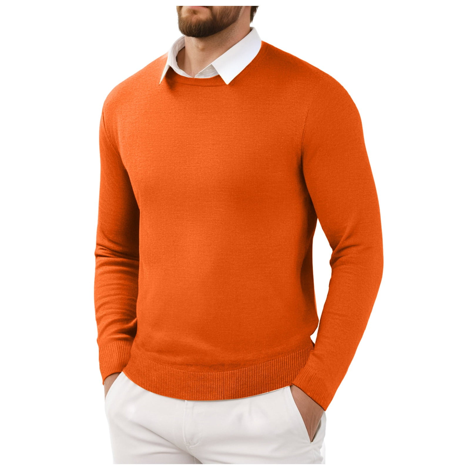 GHSOHS Mens Sweater Streetwear Hoodies Grey Sweaters for Men