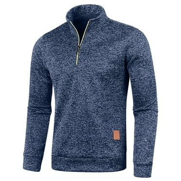 GHSOHS Mens Sweater Hoodies Sweaters for Men Fall Winter Plain Zipper Neck Sweater Long Sleeve Fashion Top Sweatshirt Coat Long Sleeve Knitwear Sweater Mens Turtleneck Long Sleeve Shirts Jackets,5XL