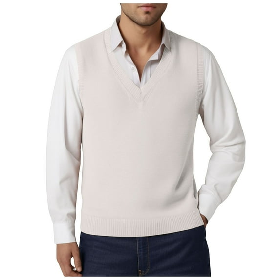 GHSOHS Mens Sweater Sweatshirts White Sweaters for Men Sweater Vest V Neck Plain Casual Slim Sleeveless Vest Youth Knitted Sweater Raglan Sleeve Knitwear Sweater Mens Cardigan Sweater Coat,XL