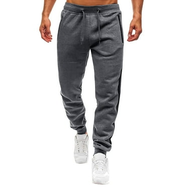 GHSOHS Mens Sweatpants Casual Cargo Pants Side Color Block Drawstring Tapered Sweat Pants Fall Winter Workout Sports Joggers Pants with Pockets Dark Gray,S