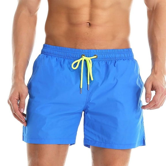 GHSOHS Mens Swim Trunks Large Size Summer Swimming Trunks Breathable Drawstring Quick Dry Board Shorts Lining Pockets Beach Shorts XS