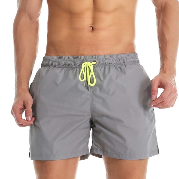 GHSOHS Mens Swim Trunks Large Size Summer Swimming Trunks Breathable Drawstring Quick Dry Board Shorts Lining Pockets Beach Shorts XS