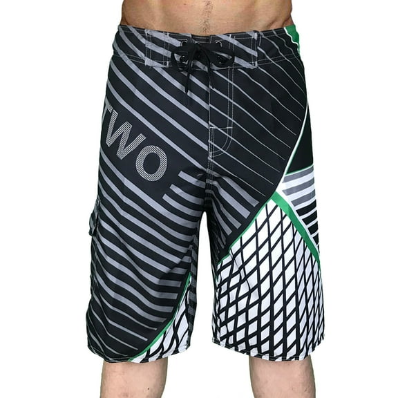 GHSOHS Mens Swim Trunks Long Beach Shorts Quick Drying Surf Board Shorts Swimming Trunks with Mesh Lining Drawstring Pockets Sports Shorts Bathing Suits,Green XL