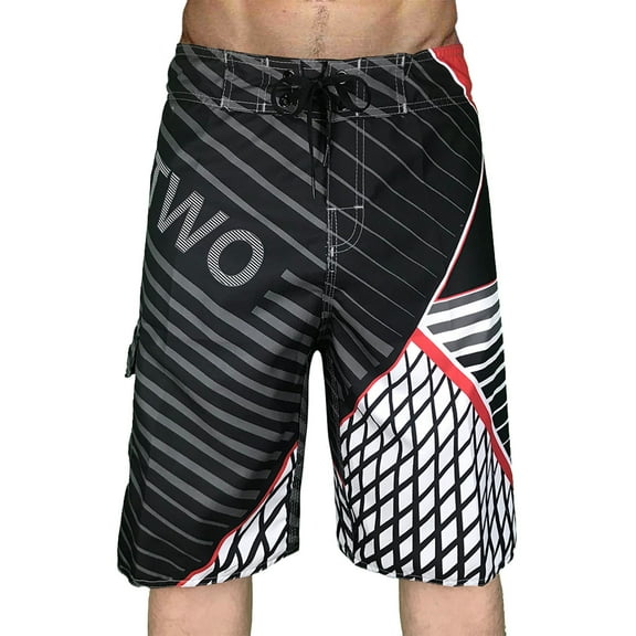 GHSOHS Mens Swim Trunks Long Beach Shorts Quick Drying Surf Board Shorts Swimming Trunks with Mesh Lining Drawstring Pockets Sports Shorts Bathing Suits,Red XL