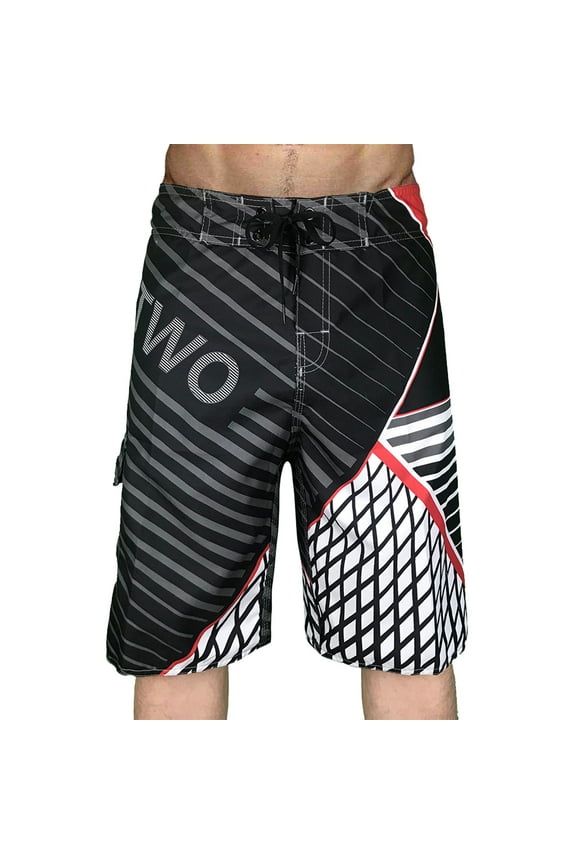 Mens Swim Trunks Long Beach Shorts Quick Drying Surf Board Shorts Swimming Trunks with Mesh Lining Drawstring Pockets Sports Shorts Bathing Suits,Red XL