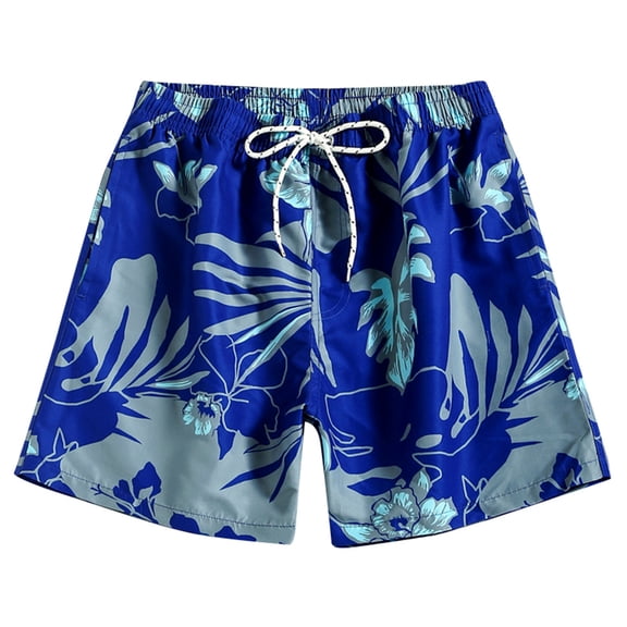 GHSOHS Mens Swim Trunks Quick Dry Hawaiian Tree Printed Board Shorts Casual Sports Beach Shorts Drawstring Breathable Swimming Trunks XL