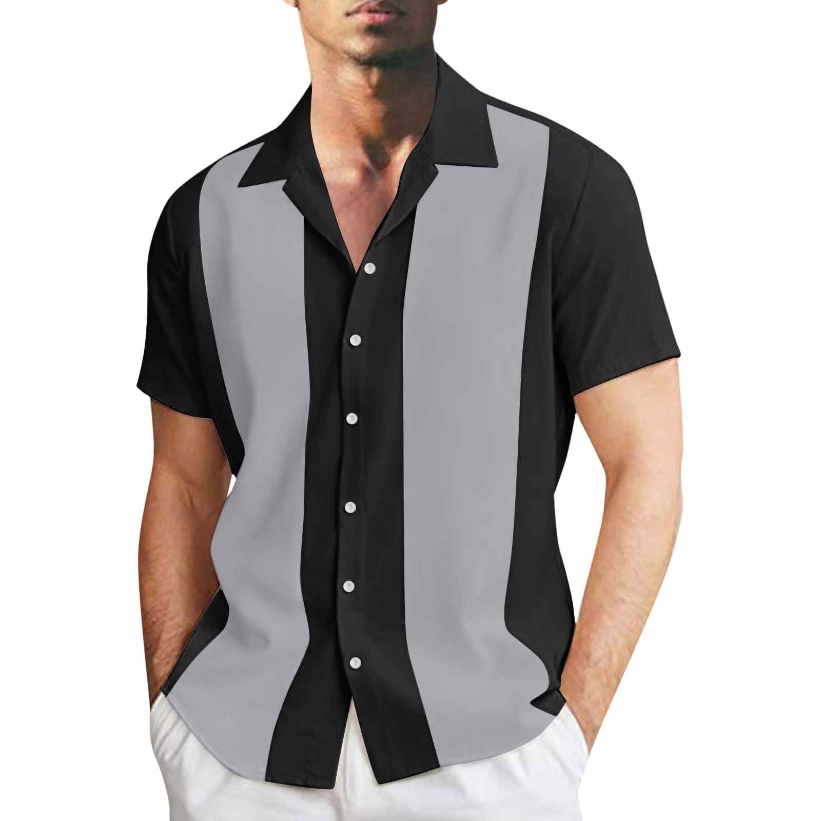 Men's Luminous Moon Beach Button-Up Shirt - 3D Digital Print Halloween & Hawaiian Style Short Sleeve Tee - View #12