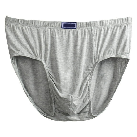 GHSOHS Mens Underwear Boxer High Waist Briefs Oversized Loose Breathable Comfortable Underpants Solid Casual Shorts Sleepwear 6Xl Grey