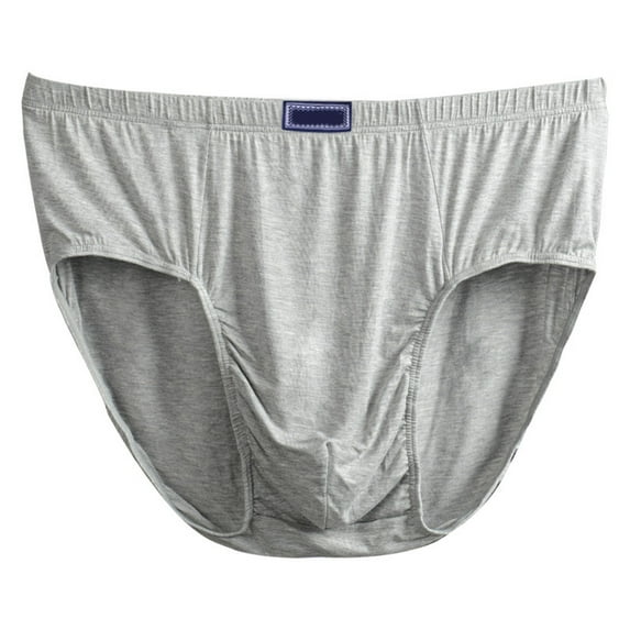 GHSOHS Mens Underwear Boxer High Waist Briefs Oversized Loose Breathable Comfortable Underpants Solid Casual Shorts Sleepwear 6Xl Grey