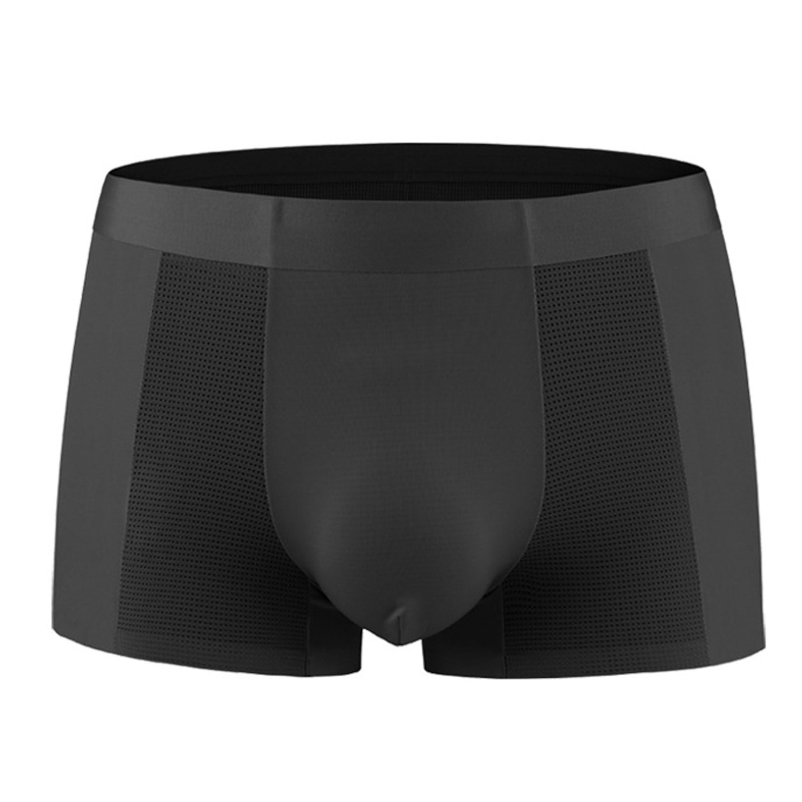 GHSOHS Mens Underwear Boxer Seamless Soft and Breathable Ice Silk Flat