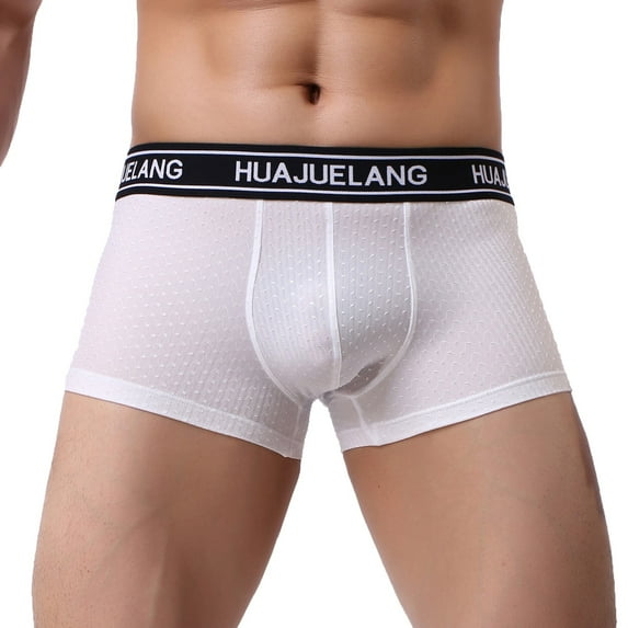 GHSOHS Mens Underwear Briefs Fashion Letter Print Flex Waistband Shorts Large Size Comfort Comfort Briefs Underpants M White