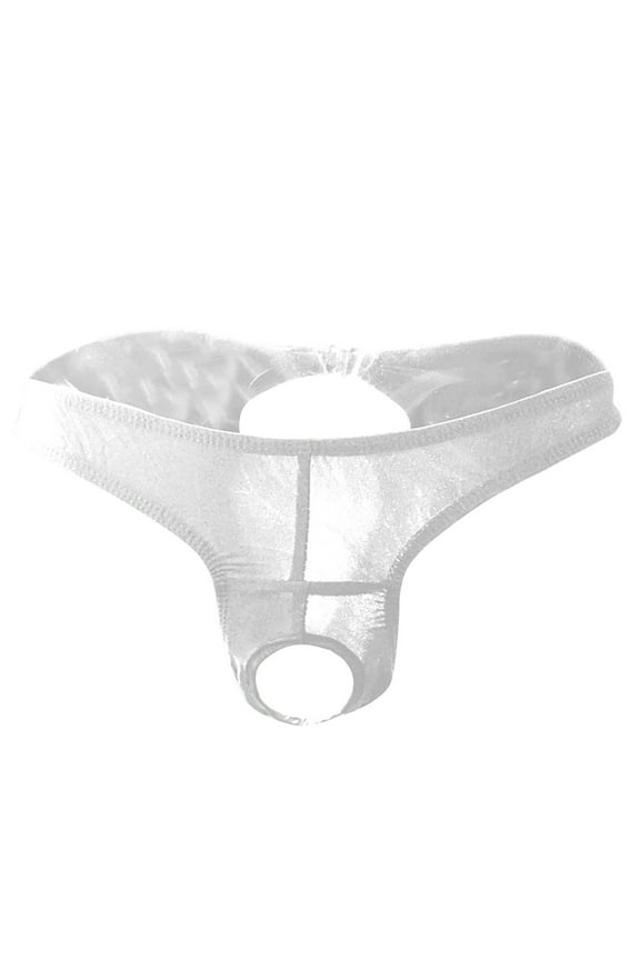 Mens Underwear Ice Silk Spandex String Bikini Low Rise T Pants Briefs Solid Color Hollow Out Thongs Boxers Underpants