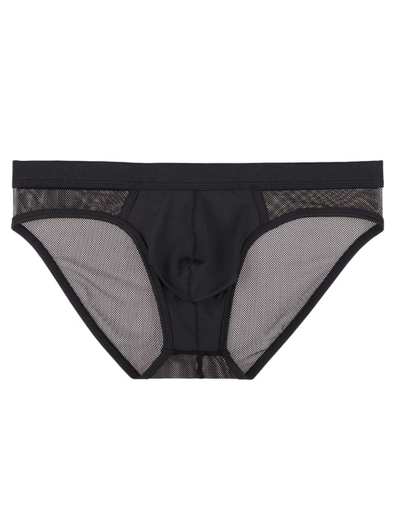 Mens Underwear Low Rise Briefs Ice Silk Ultra Soft Seamless String Bikini Solid Thongs Triangle Shorts Boxers Underpants XL