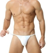 GHSOHS Mens Underwear Low Rise String Bikini Briefs Triangle Shorts Solid Stretch Anti-Chafing Soft Boxers Thongs Underpants L