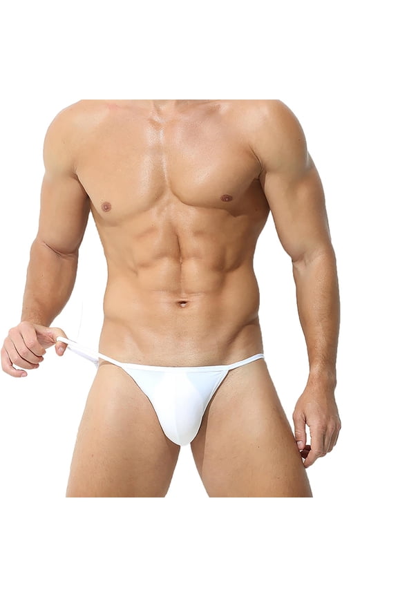 Mens Underwear Low Rise String Bikini Briefs Triangle Shorts Solid Stretch Anti-Chafing Soft Boxers Thongs Underpants L