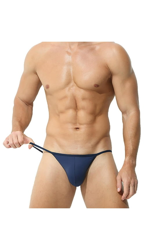 Mens Underwear Low Rise String Bikini Briefs Triangle Shorts Solid Stretch Anti-Chafing Soft Boxers Thongs Underpants XL