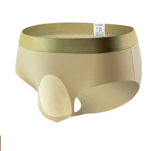 GHSOHS Mens Underwear Low Rise T Back Briefs Seamless Breathable Soft Ice Silk Thongs String Bikini Pouch Stretch Underpants L