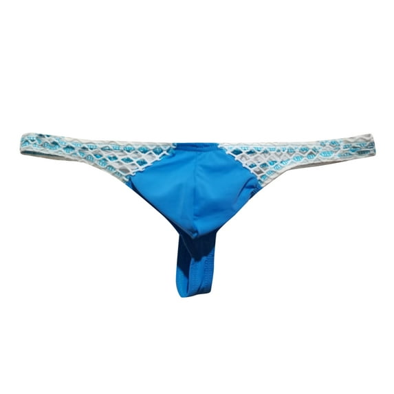 GHSOHS Mens Underwear Solid Color Fashion Ice Silk Mesh Briefs Low Rise String Bikini Boxers Thongs Sleepwear Underpants 2XL
