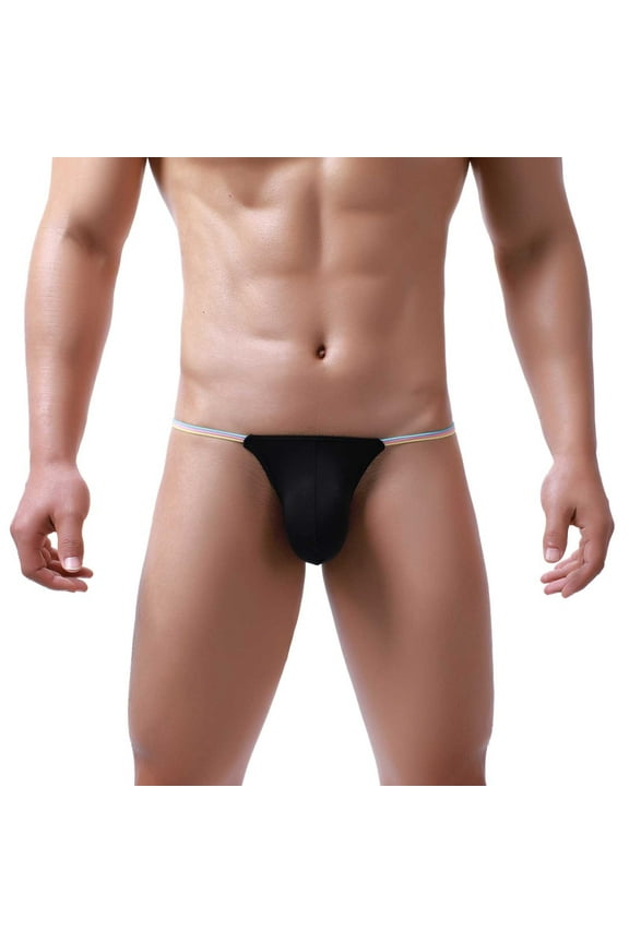 Mens Underwear String Bikini Low Rise T Back Briefs Anti-Chafing Breathable Soft Shorts Thongs Underpants Boxers S